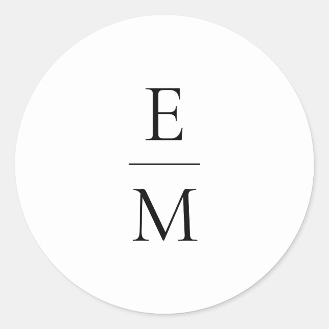 Monogram Minimalistic Wedding Sticker (Front)