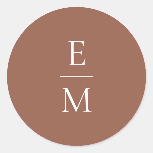 Monogram Minimalistic Wedding Sticker (Front)