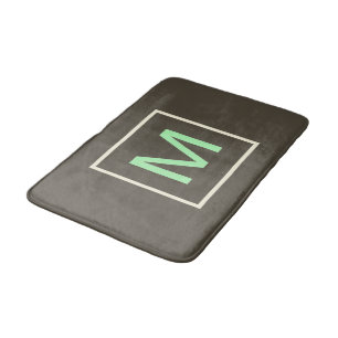 Monogram Mint Chocolate Chip  Geometric  Bath Mat