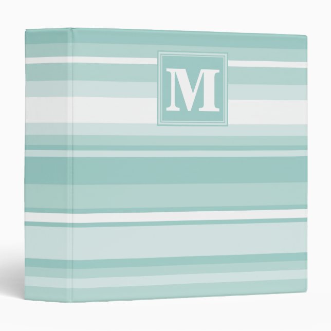 Monogram mint green stripes binder (Front/Spine)