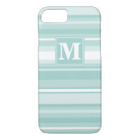 Monogram mint green stripes