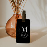 Monogram modern black personalized family elegant luggage tag<br><div class="desc">Monogram modern family black and white monochrome stylish elegant matching family gift luggage tag. Ideal for family reunions,  vacations,  birthday and Christmas parties.</div>