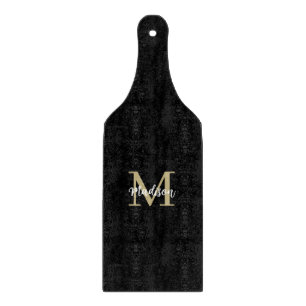 Monogram Modern Black Tan Sand Cutting Board