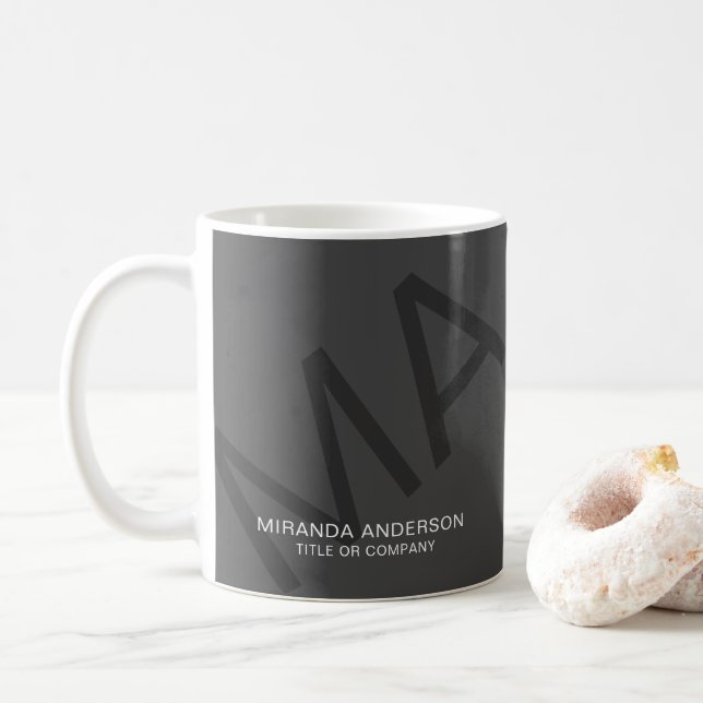 Monogram Modern Bold Typography Professional  Coffee Mug (With Donut)