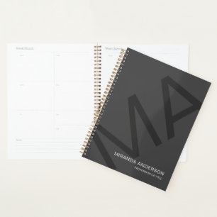 Monogram Modern Bold Typography Professional  Planner