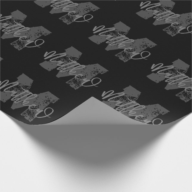 Monogram Modern Boy Back-To-School Homework Wrapping Paper (Corner)