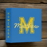 Monogram Modern Boy Preppy Back-To-School Homework Binder<br><div class="desc">Get ready for school! Add your monogram and name. Add the binder function on the spine. This design is timeless,  modern and preppy.</div>