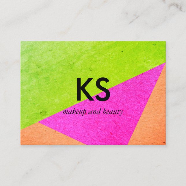 Monogram Modern Bright Colour Blocks Business Card (Front)