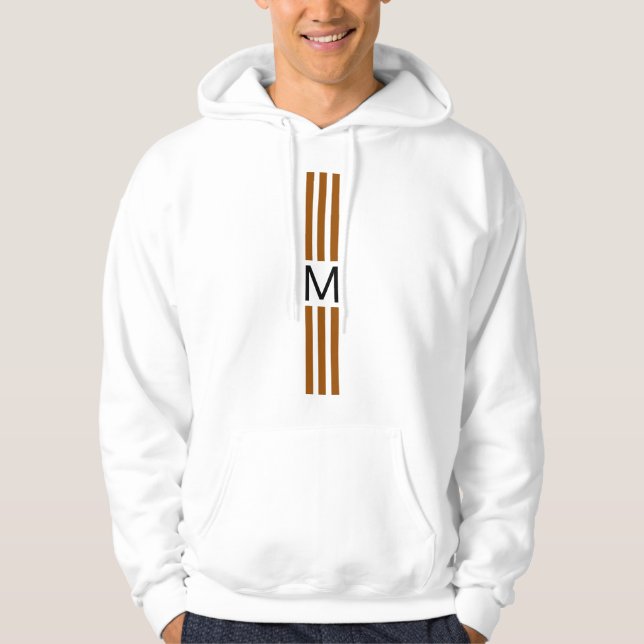 Monogram Modern Brown Stripes Hoodie (Front)