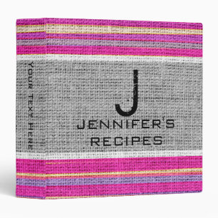 Monogram Modern Burlap Fabric Look #9 Binder