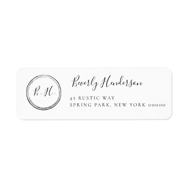 Monogram Modern Chic Return Address Labels (Front)