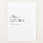 Monogram Modern Chic Script Calligraphy Planner<br><div class="desc">Chic name in modern script calligraphy with elegant serif.</div>