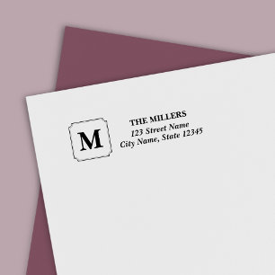 Monogram Modern Classic Family Name Address Self-inking Stamp
