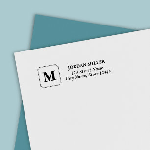 Monogram Modern Classic Home Address Self-inking Stamp