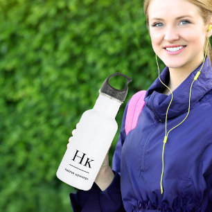 Monogram Modern Classic Simple Minimalist Initials 532 Ml Water Bottle