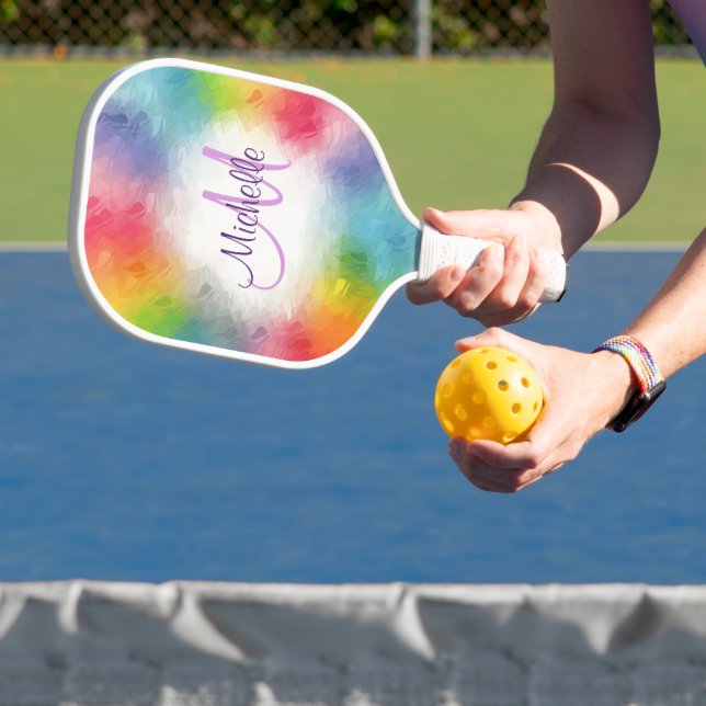Monogram Modern Colourful Template Custom Pickleball Paddle (Insitu)