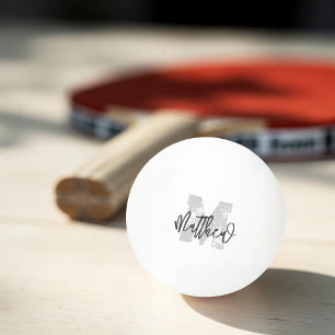 Monogram Modern Cool Grunge Add Your Name Ping Pong Ball