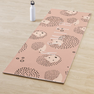 Monogram Modern Cute Hedgehog Pattern Yoga Mat