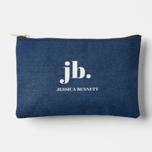 Monogram Modern Denim Jeans Texture Print Accessory Pouch