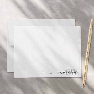 Monogram Modern Elegant Chic Script Name Card