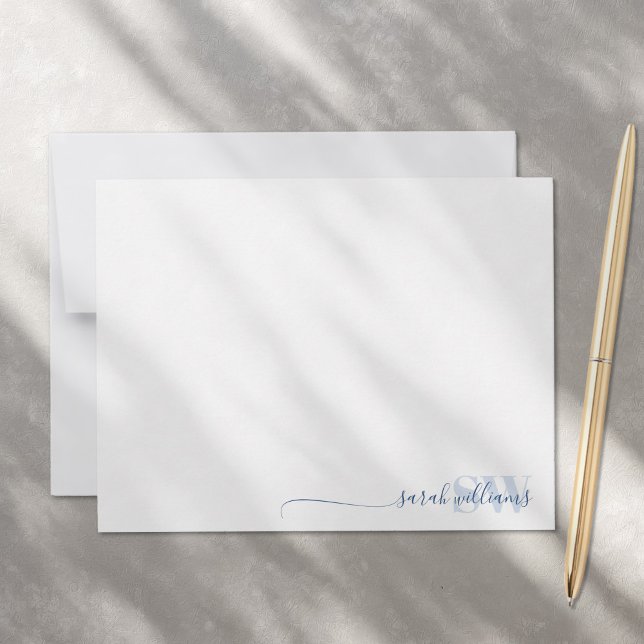 Monogram Modern Elegant Chic Script Name Card (Creator Uploaded)