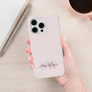 Monogram Modern Elegant Chic Script Name iPhone 15 Pro Max Case