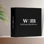 Monogram Modern Elegant Minimal Black and White  Binder<br><div class="desc">This monogram modern elegant minimal black and white 3 ring binder is the perfect blend of style and organization. The monogram adds a personal touch, making it a great gift for anyone looking to add a touch of elegance to their office or school supplies. The minimalist clean and simple design...</div>