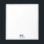 Monogram Modern Elegant Minimal Blue and White Notepad<br><div class="desc">Monogram Modern Elegant Minimal Blue and White Notepad</div>