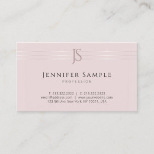 Monogram Modern Elegant Simple Plain Professional Business Card