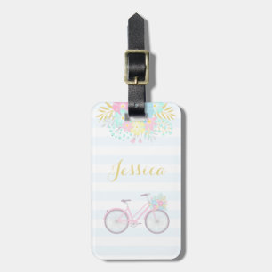 Monogram Modern Flower Bike Luggage Tag