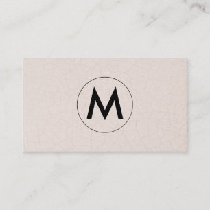 Monogram Modern Fractured Pattern Beige Business Card