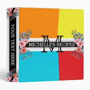 Monogram Modern Geometric Vintage Floral #4 Binder