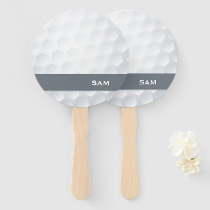 Monogram. Modern Golf Ball Texture. Hand Fan
