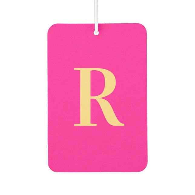 Monogram Modern Hot Pink Air Freshener (Front)