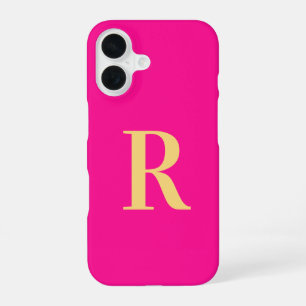 Monogram Modern Hot Pink iPhone 16 Case