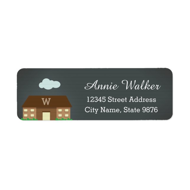 Monogram Modern House Return Address Label (Front)