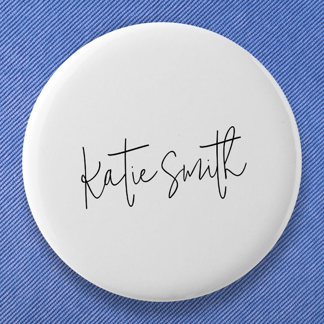 Monogram Modern Minimal Handwritten Script 2 Inch Round Button (Creator Uploaded)