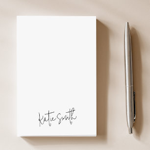 Monogram Modern Minimal Handwritten Script Post-it Notes