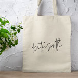 Monogram Modern Minimal Handwritten Script Tote Bag<br><div class="desc">A handwritten monogram design in an elegant style in black informal casual script typography. The text can easily be customized for a design as unique as you are!</div>