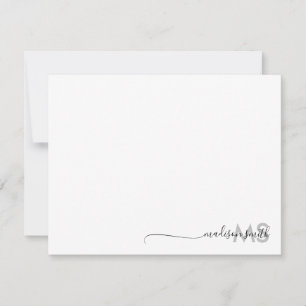 Monogram Modern Minimal Script Name Card