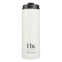 Monogram Modern Minimal Simple Classic Ivory White