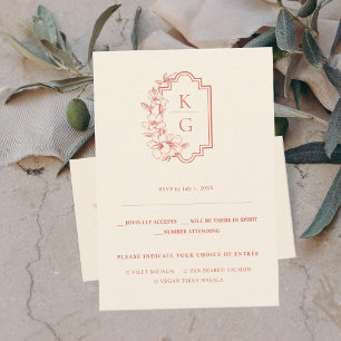 Monogram   Modern Minimal Wedding RSVP Announcement