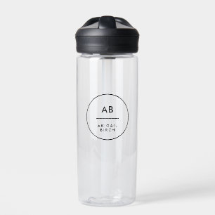 Monogram Modern Minimalist Clean Simple Stylish Water Bottle