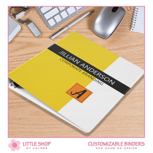 Monogram Modern Minimalist Colour Block Binder