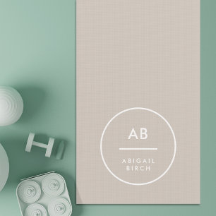Monogram Modern Minimalist Natural Taupe Yoga Mat