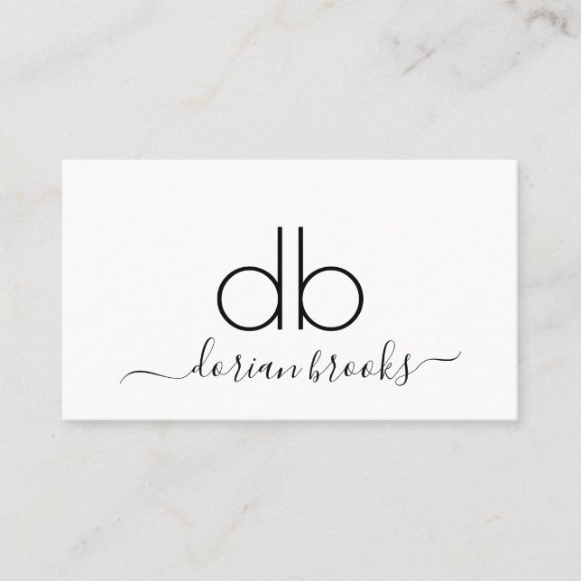 Monogram Modern Minimalist Professional Business C Card (Front)