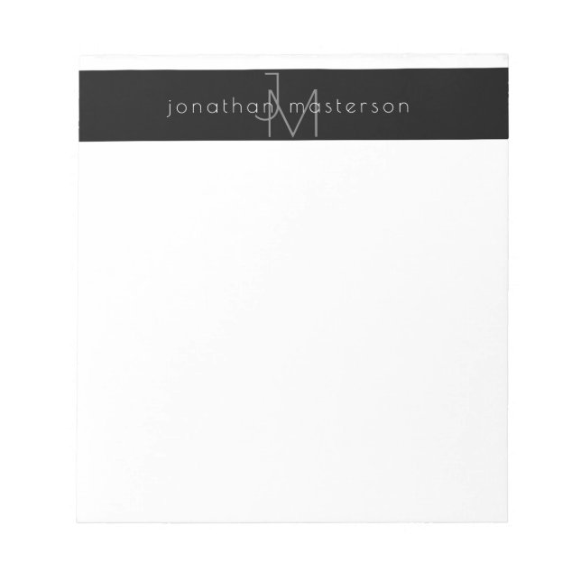 Monogram Modern Minimalistic Professional Notepad (Front)