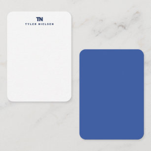 Monogram Modern Navy Blue Typography Card