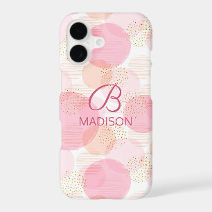 Monogram Modern Pink Girly Glitter Personalized