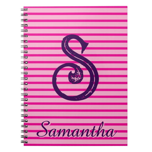 Monogram Modern Preppy Back-To-School Notebook (Front)